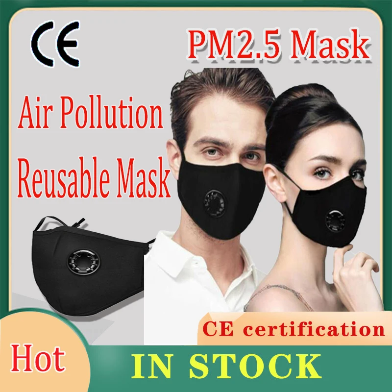 

Cotton PM2.5 Reusable Mask Anti Dust Mask Respirator Filter Windproof breathing Valve Face Mask Anti-fog PM2.5 PK ffp3 ffp2 mask