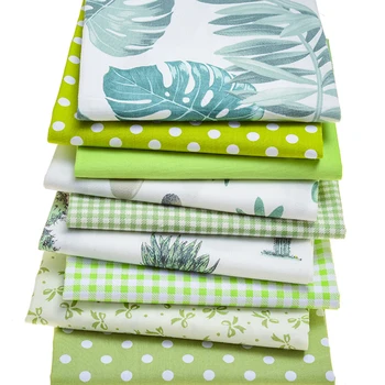 

9 Pcs/Lot,100% Cotton Plain Green Printed Quilted Fabrics Set,Textile Patchwork,Fabric for Sewing,Tissue,Cloth,Tilda40x50cm