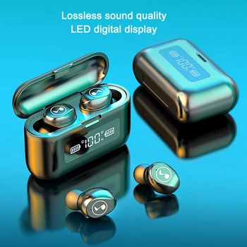 

New F9 Bluetooth Earphone V5.0 9D HIFI Wireless Headphones Sport Waterproof 2000mAh LED Earphones TWS Wireless Earbuds Headset