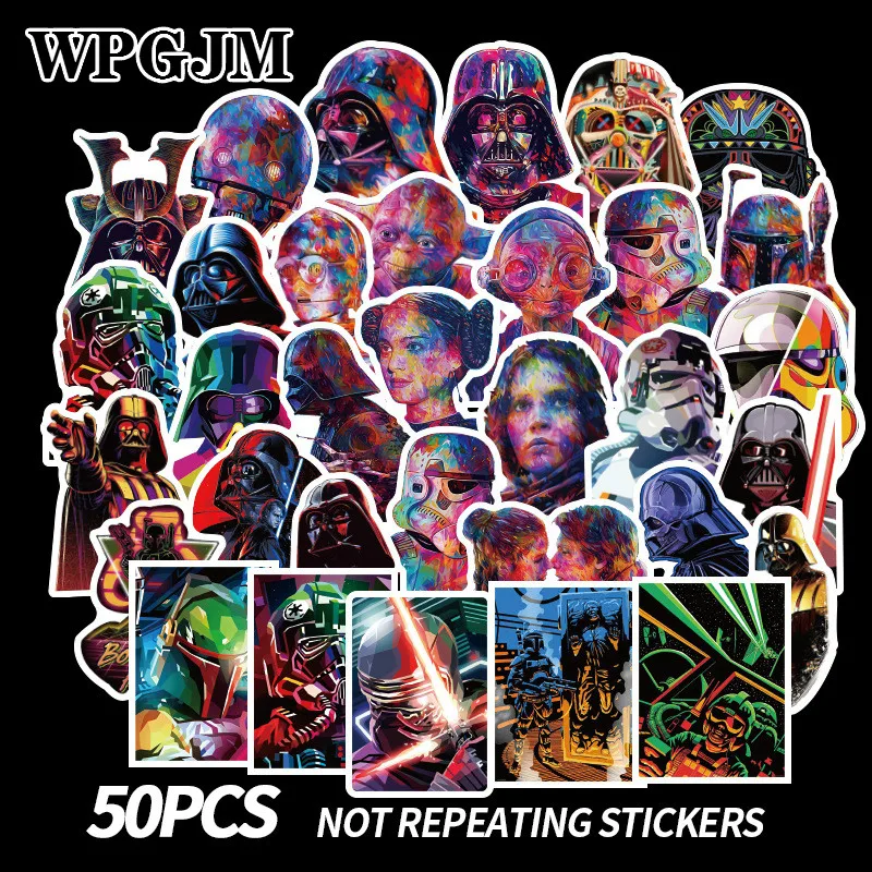 

50pcs/pack New Super Cool Star Wars Stickers for Luggage Laptop Decal Skateboard Stickers Moto Bicycle Car Guitar Fridge Sticker