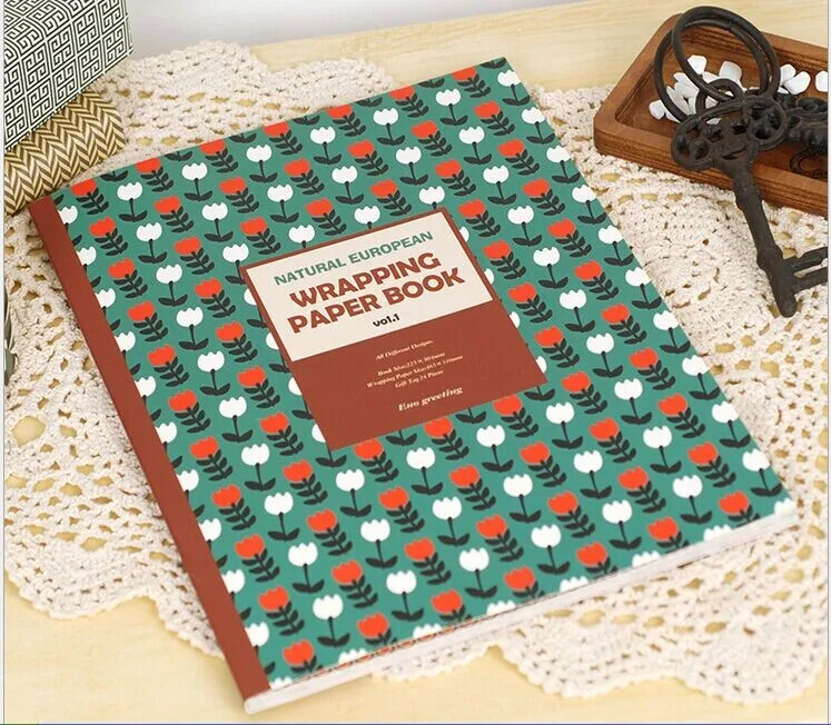 3 Винтажный стиль подарочная упаковочная бумага книга 24 листа/набор, геометрический узор Скрапбукинг бумажный пакет набор, оригами, DIY бумажное ремесло - Цвет: 3