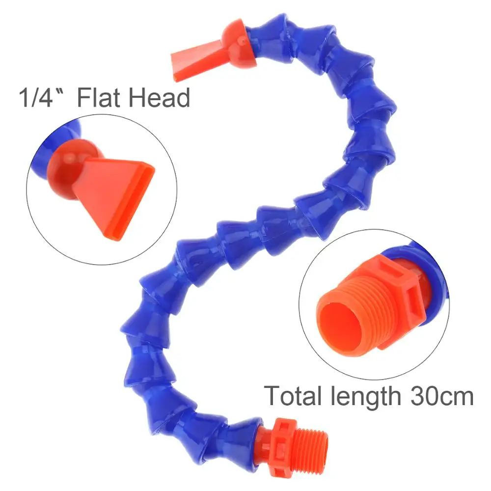 1/8 дюйма 300 мм Пластиковая Гибкая водяная масляная охлаждающая трубка с круглой насадкой для станка с ЧПУ/фрезерного/токарного станка - Цвет: 1-4 Flat