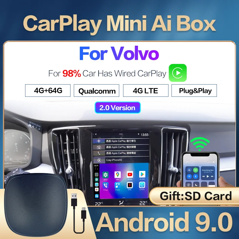 Автомобильный умный Carplay Android Box беспроводной автомобильный Apple Ipad 4 + 64 ГБ Ai