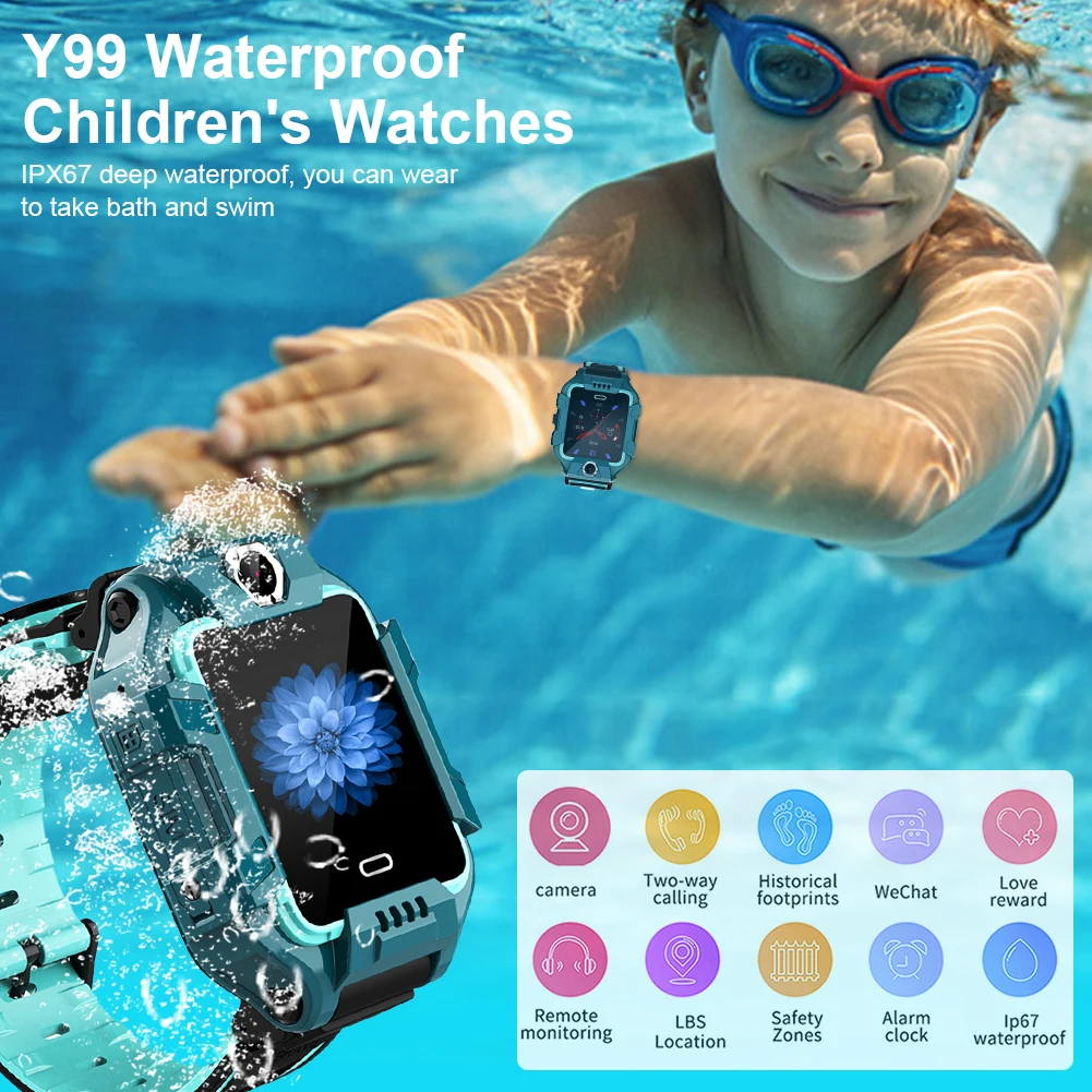 Y99 Kids Smart Watch Children 4G Video Call Phone Smartwatch GPS Positioning Wrist Watches Sports Fitness Tracker Dual Camera Y99 Kids Smart Watch Children 4G Video Call Phone Smartwatch GPS Positioning Wrist Watches Sports Fitness Tracker Dual Camera