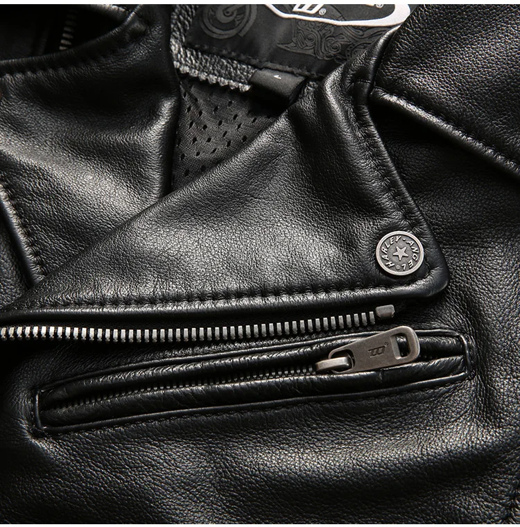 DHL Free Shipping Motorcycle Biker Cow Leather Vest Male Short Slim Street Vintage Vest Genuine Leather Sleeveless Coat