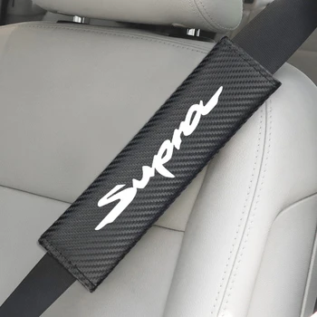 

2pcs Car Shoulder Protection Carbon fiber seat belt cover fit for Toyota Supra mk3 mk4 RAV4 car-styling
