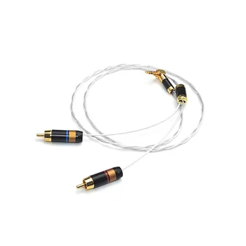 

Hifi Silver 3.5mm Male to 2 RCA Male Cable Audio Auxiliary Stereo Y Splitter Audio Line