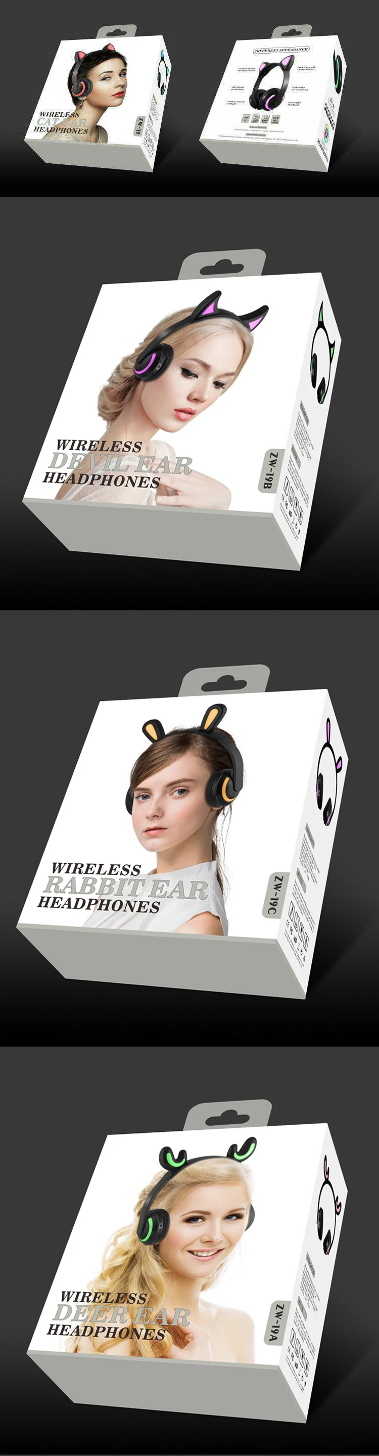 Детские наушники Bluetooth стерео кошачьи наушники мигающие светящиеся кошачьи наушники игровая гарнитура наушники 7 цветов светодиодный светильник