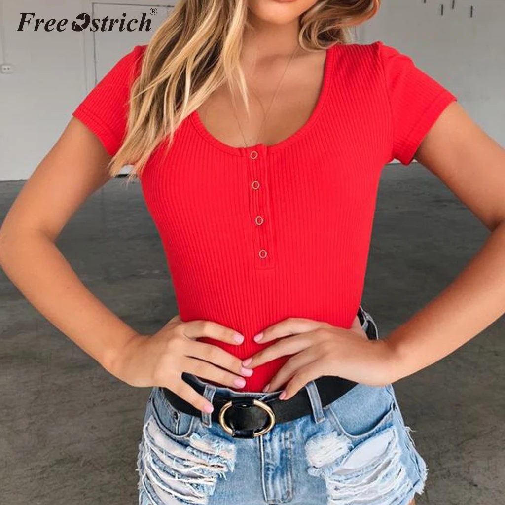 Free Ostrich Casual Basic Bodysuit Women Summer Short Sleeve Woman Body Top Bodycon Jumpsuit Romper Ladies 2020 N30 Free Ostrich Casual Basic Bodysuit Women Summer Short Sleeve Woman Body Top Bodycon Jumpsuit Romper Ladies 2020 N30