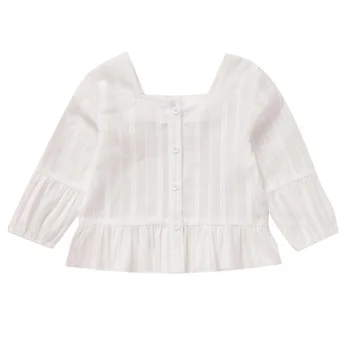 

New Fashion Casual Baby Girls T-Shirts Infant Newborn Clothes Long Sleeve Cotton Princess Toddler Solid Tops Blouse