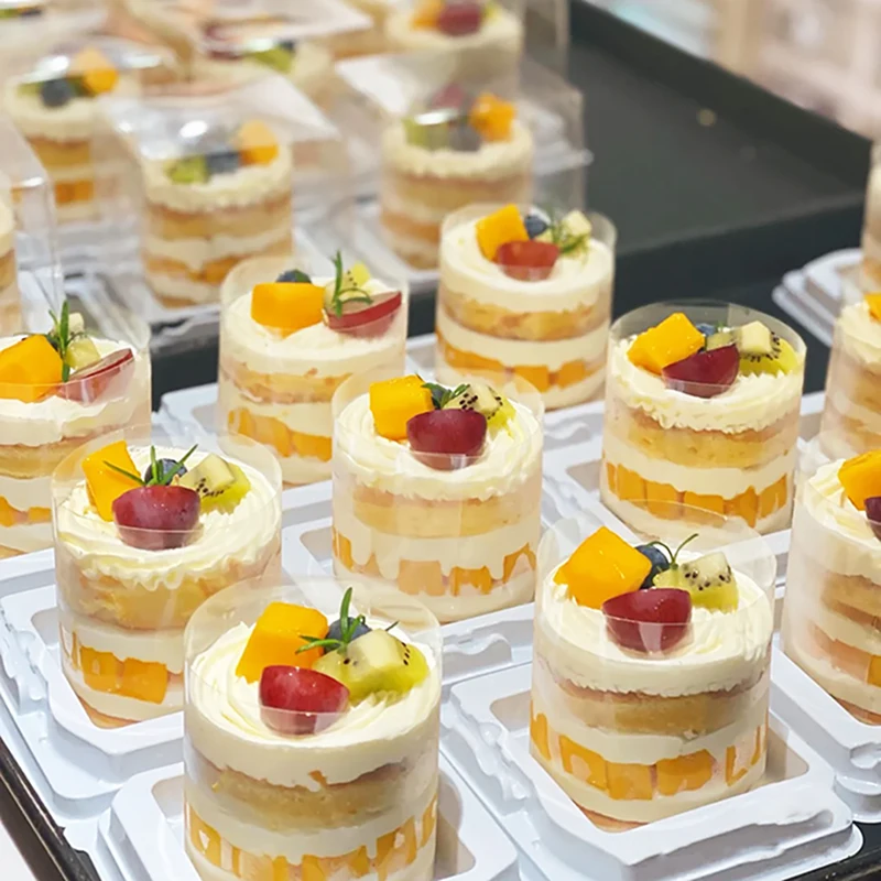 

25 шт., 2-Дюймовая коробка для упаковки муссов и тортов, квадратная прозрачная блистерная пластиковая коробка, миниатюрные украшения для десертов, кондитерские коробки Melaleuca