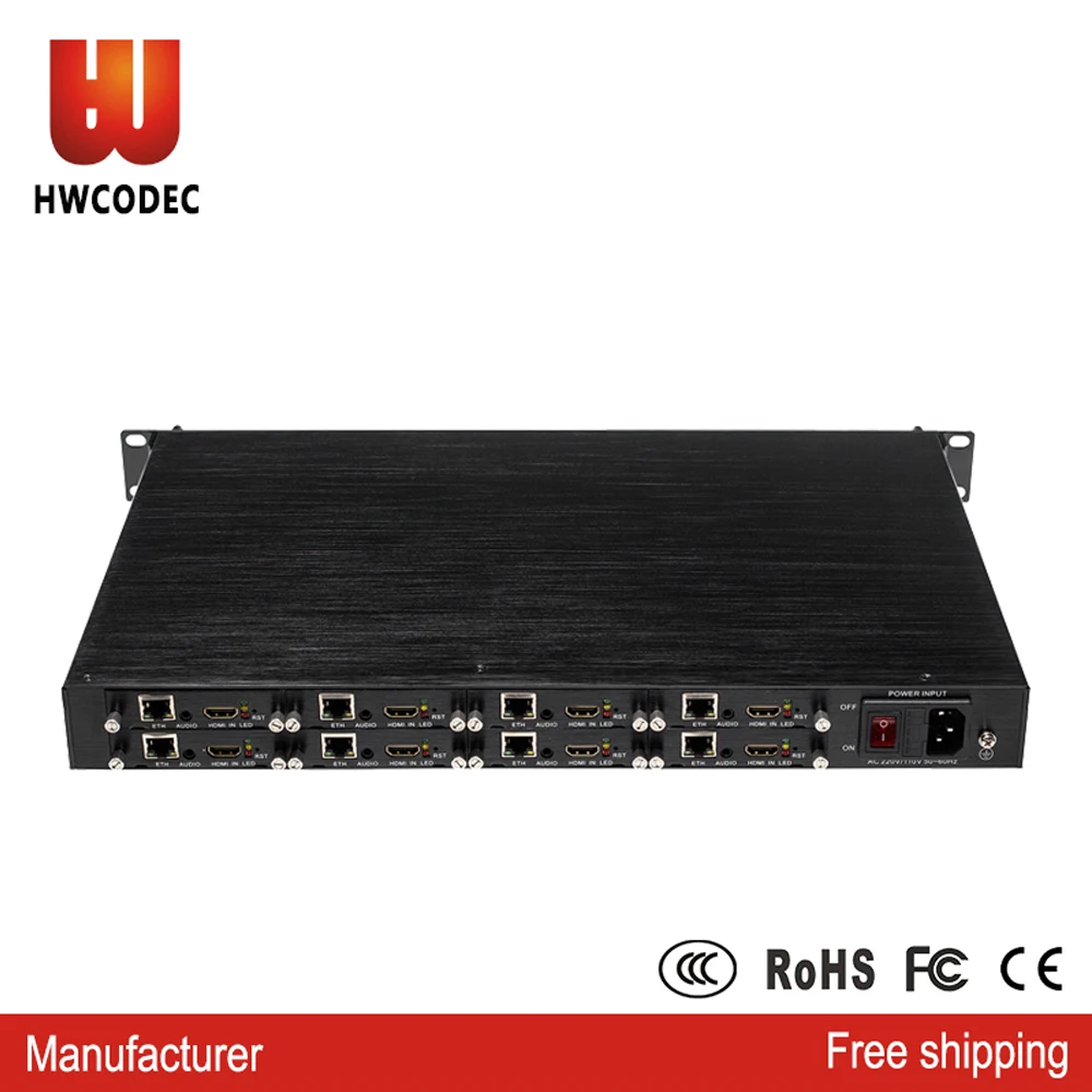 HWCODEC H3118 8 канальный h264 full hd hdmi к ip энкодеру IP TV прямая трансляция h.264 кабель tv