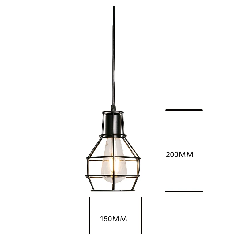 Современная Подвесная лампа Черная подвесная клетка для осветительного прибора железная Минималистичная Ретро нордическая Лофт лампа в форме пирамиды металлическая Подвесная лампа E27 в помещении - Цвет корпуса: G