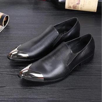 

Dress Genuine leather Men shoes Round Toe Slip-On Casual Business shoes Spring Autumn Men Formal Wedding Shoes Luxury Men