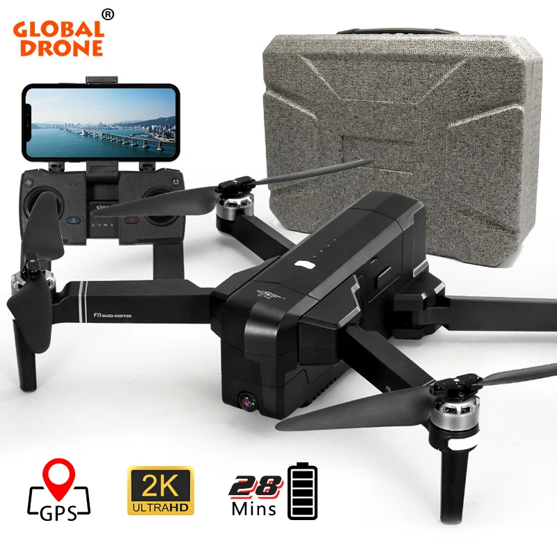 

Global Drone Professional GPS Quadrocopter with 2K Camera HD RC Helicopter Follow Me FPV Camera Drones Dron VS SJRC F11 PRO