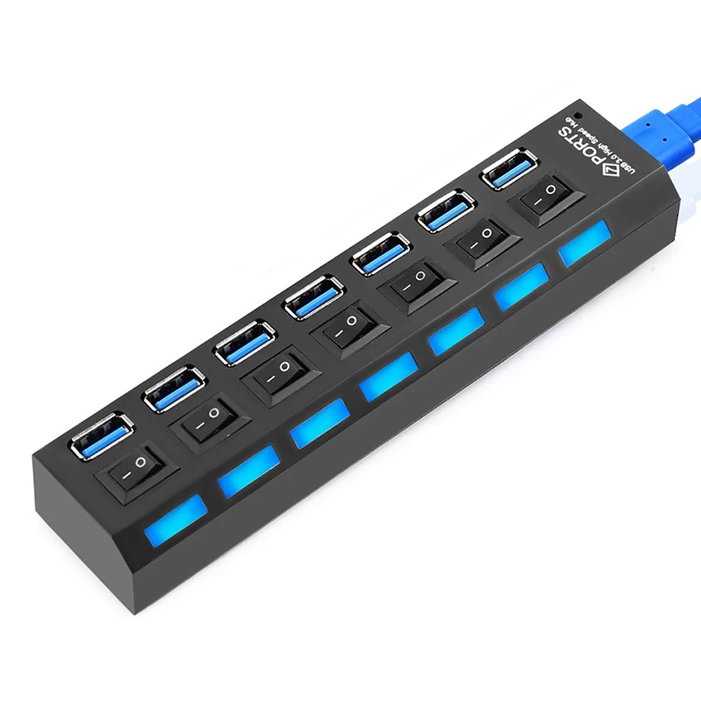 7 Порты и разъёмы usb-хаб для ПК компьютер док-станция USB для Macbook Pro huawei Matebook адаптер USB ПК Аксессуары usb-хаб 3,0 с Мощность адаптер