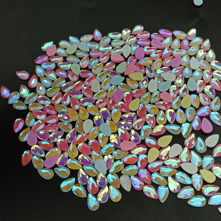 Различные формы с кристаллами Стразы 3D Nail Art Flatback Стразы для платья декоративные изделия 100/500 шт - Цвет: 100pcs Luminous drop