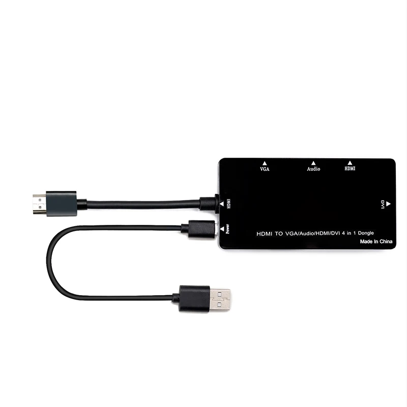 HD 4-в-1 Дисплей конвертер для телевизионные проекторы с HDMI/VGA/DVI Порты GT66