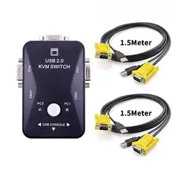 Boîte de séparation USB 2.0, câble vga de haute qualité, adaptateur de moniteur de souris pour clé USB 