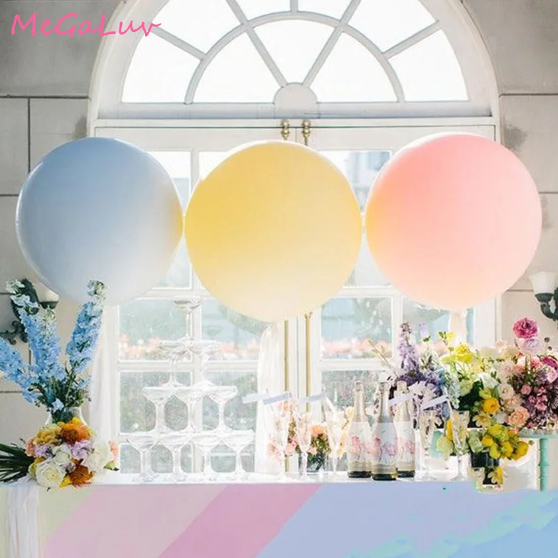 3Pcs 36 Inch Macaron Candy Pastel Balloons Unicorn Birthday Party Giant White Round Baloons Backdrop Photography Decorations