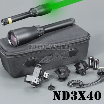 

Green Laser ND3 x40 Long Distance Laser Designator Pointer with Ring Mounts for Hunting Tactical green laser flashlight