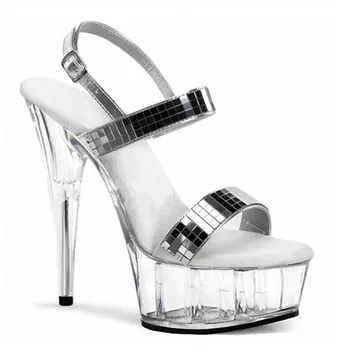 

BBZAI New pattern Superior quality Super high heel ladies shoes 15CM Thin Heels Sandals Model shoes Waterproof 4CM 34-45 46