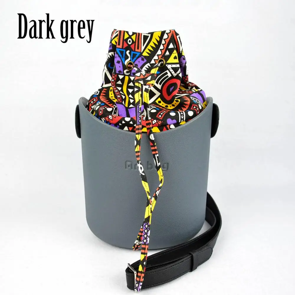 dark grey EVA Obag O Basket стильная корзина с ручками ремни цветочный полотняный вкладыш женская сумка через плечо Ambag сумка-мессенджер - Цвет: dark grey