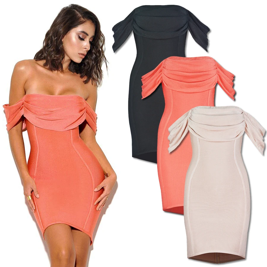 Новинка, женское черное, оранжевое, хаки, с вырезом, с коротким рукавом, Vestido, вечернее облегающее платье, платья