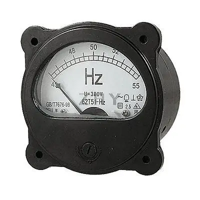 AC 380V Круглый Аналоговый диск 45-55Hz Частотный панельный измеритель черный