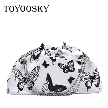 

TOYOOSKY Nylon Casual Handbag Waterproof Ladies Messenger Bags For Women 2020 New Butterfly Clouds Dumpling Bag Female Purse