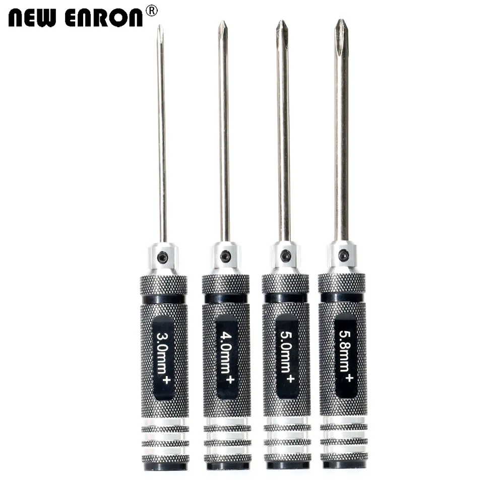 4 개 RC 공구 금속 3/4/5/5.8mm 크로스 필립스 스크루 드라이버 스크루 드라이버 다기능 도구 키트, RC 자동차 헬리콥터 보트 수리용