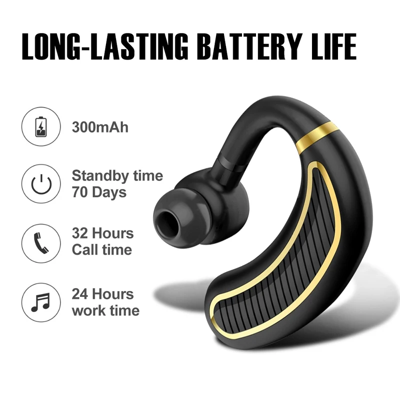 K21 Handsfree Bluetooth 5 0 Earphones Business Wireless Bluetooth Headset Earhook Earphone with Mic for Driver Office Sports