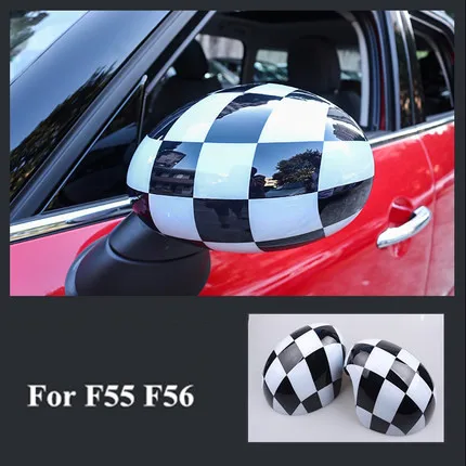 Одна пара зеркал заднего вида, декоративная раковина, чехол для Mini Cooper JCW F56 F55, аксессуары для стайлинга автомобилей, зеркальная крышка - Цвет: Белый