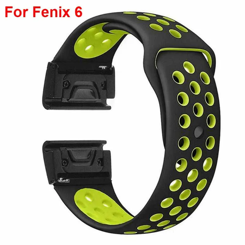 Мягкий силиконовый ударопрочный ремешок для часов Garmin Fenix 6/6X Smart Watch - Цвет: For Fenix 6-B