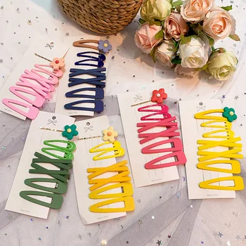 

7 Pcs/set Korean Simple Beautiful Colorful Flower Hairpins Headwear Fashion Sweet Girl Student Duckbill Clip Hair Accessories