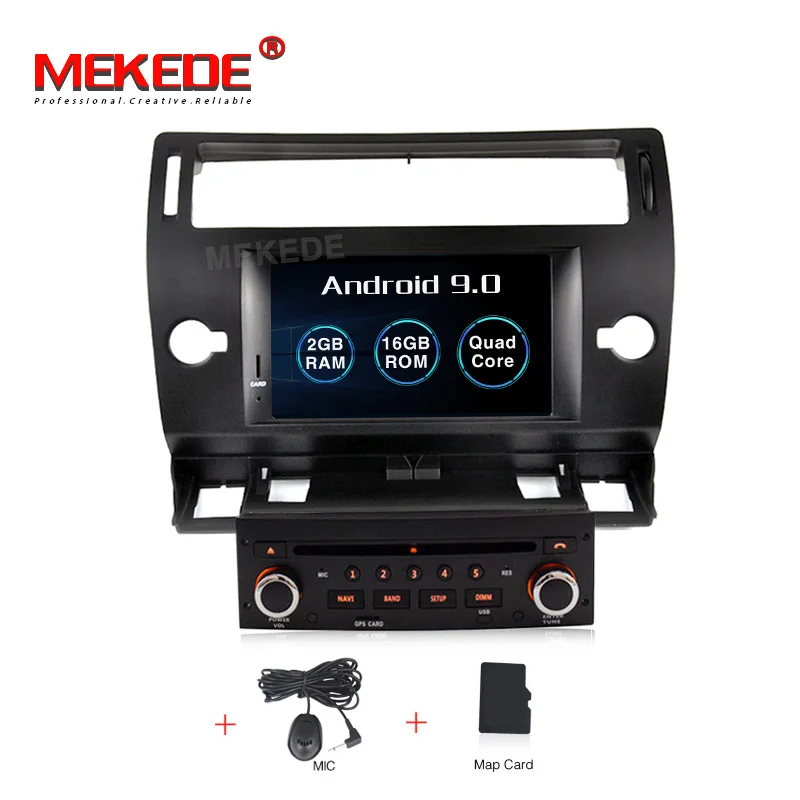 Mekede HD 4+ 64G PX5 Android 9,0 автомобильный dvd-плеер для CITROEN C4 1024*600 автомобильный dvd НАВИГАЦИЯ Радио Аудио Видео плеер автомобиля - Цвет: 16G