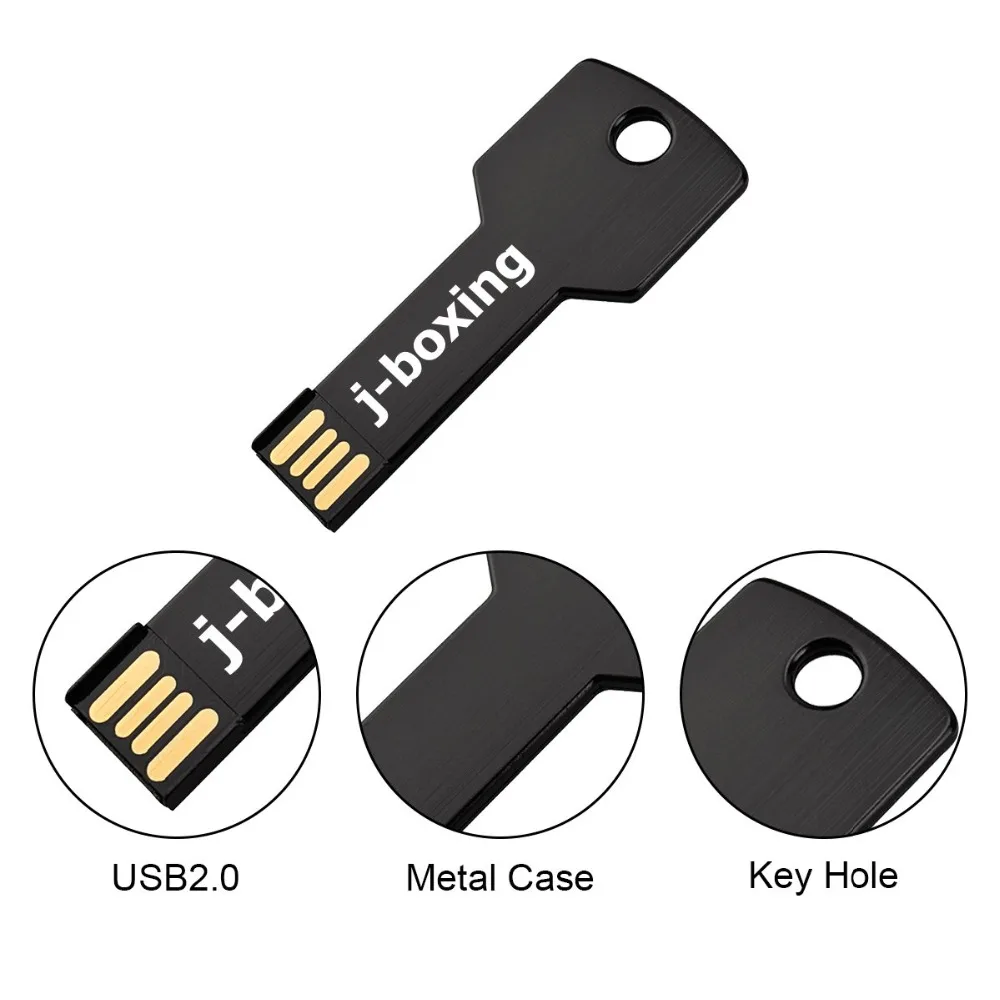J-бокс 10 шт./лот USB флеш-накопитель в форме ключа, флешка, флешка для ПК Mac, 1 ГБ, 2 ГБ, 4 ГБ, 8 ГБ, 16 ГБ, 32 ГБ, черный