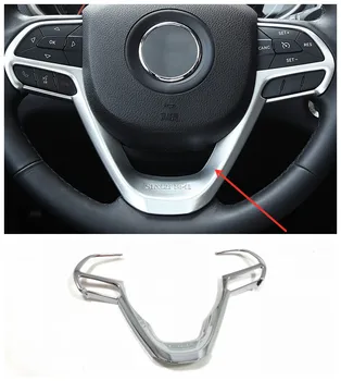 

ABS Chrome Accessories FOR Jeep Cherokee KL 2014 2015 2016 2017 2018 Car Steering wheel Button frame Panel Cover Trim