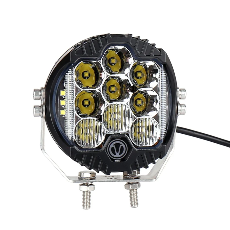 Белый Универсальный 12 V-24 V 50W 5 дюймовый круглый светодиодный рабочий светильник осветительный противотуманный для внедорожников Jeep автомобиль тягач внедорожник ATV Лодка - Испускаемый цвет: Белый