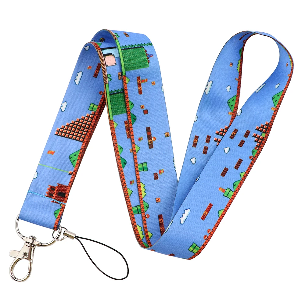 YQ792 Cartoon Game Bean Lanyard Campus ID Card Holder Charm Badge Holder  Phone Cord Neck Strap Keychain Hang Rope Lariat Jewelry - AliExpress