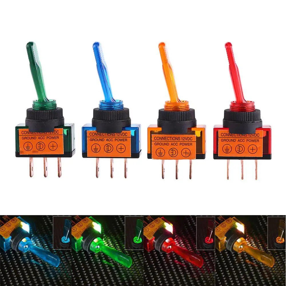 

Automotive Toggle Switch 3 Pin ON-OFF with lamp DC 12V 20A