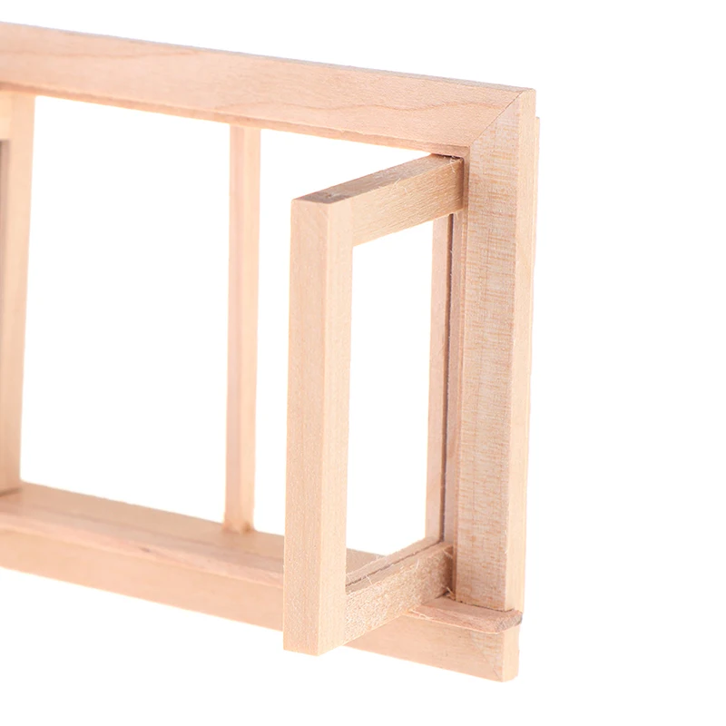Деревянный традиционное 2/4/12-панели оконной рамы 1:12 весы Кукольный Домик DIY миниатюрная мебель аксессуар