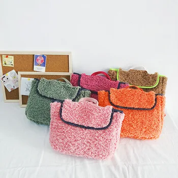 

Children Autumn and Winter Plush Backpack New Girls Mini School bags Shoulder Bag Kindergarten Baby Mini Schoolbag Bolsa Feminin