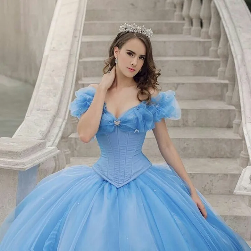 Винтажное бальное платье Золушки платья Quinceanera милое на шнуровке с открытыми