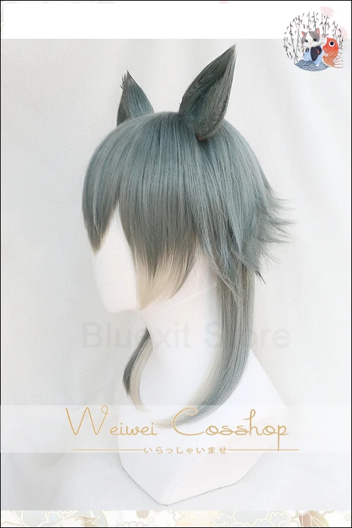  2019 Anime BEASTARS Legoshi Wig Wolf Ears Personified Beasts Cosplay Gradient Colors Short BOBO Hai