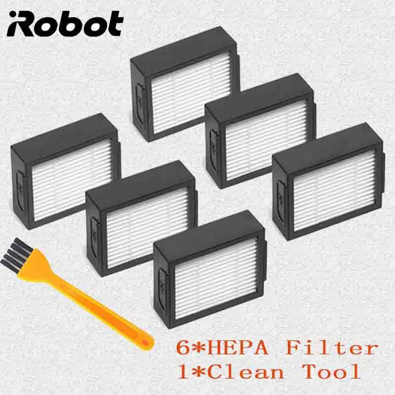 7pcs 4* Hepa фильтр+ 8* боковая щетка+ 4* круглая щетка для iRobot Roomba i7 E5 E6 I серии робот пылесос запасные части - Цвет: 7pcs