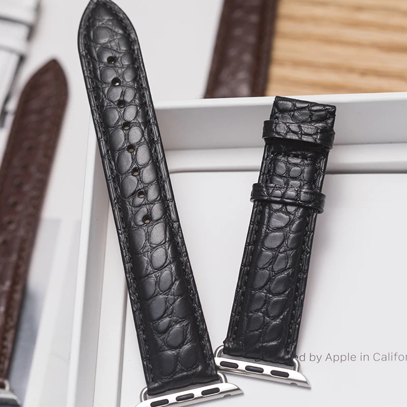 Round Grain Crocodile Watch Band Suitable for Apple Watch Bracelet    iwatch Series 5 4 3 2 Leather Strap 38mm 40mm 42mm 44mm Round Grain Crocodile Watch Band Suitable for Apple Watch Bracelet    iwatch Series 5 4 3 2 Leather Strap 38mm 40mm 42mm 44mm