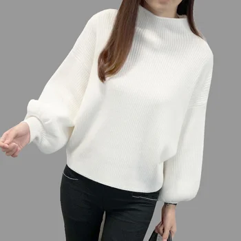 

2020 New Winter Women Sweaters Fashion Turtleneck Batwing Sleeve Pullovers Loose Knitted Sweaters Female Jumper Tops