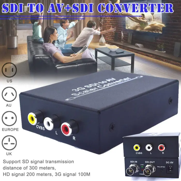 3g SDI в 3-RCA AV адаптер конвертер SD-SDI HD-SDI 3g-SDI 2,97 Гбит/с ING-SHIPPING