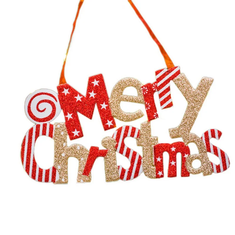 12 дюймов блестящая надпись "веселого Рождества" знак с висячая веревочная для рождественской елки для дверной звонок с дверью для декора